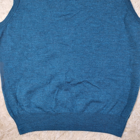 Peter Millar Sweater Vest Mens Medium Knit 100 % Merino Wool Blue Golf - Picture 12 of 16